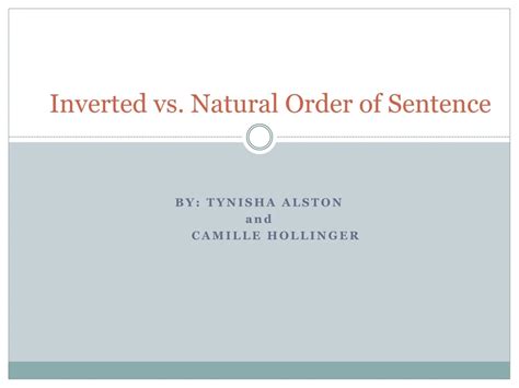 Natural Order And Inverted Order Examples