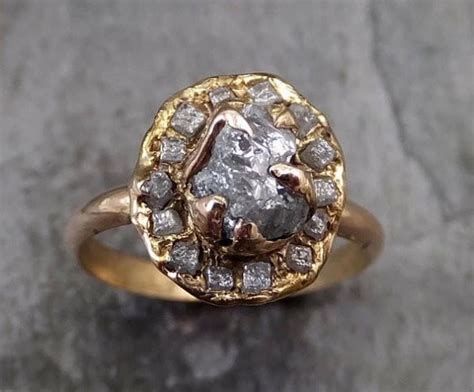 natural raw diamond engagement rings