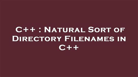 Natural Sort C++