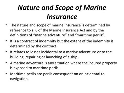 Nature And Scope Of Marine Insurance Act 1963