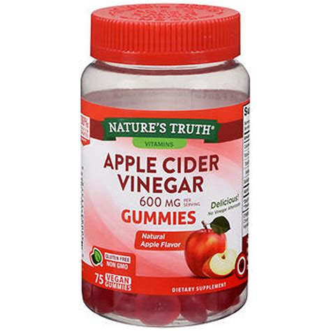 Nature’s Truth Apple Cider Vinegar 600mg Vegan Gummies, 75 Count LifeIRL