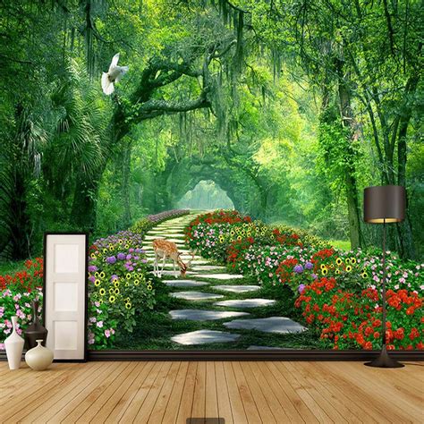 Tree Wallpaper Forest Wallpaper Tree Wall Mural Nature Wall Etsy