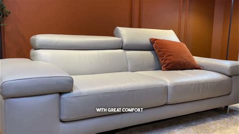 Natuzzi Grey Leather Sofa