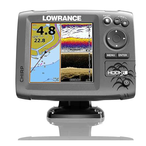 Lowrance Hook5 with CHIRP Transducer, BuiltIn GPS Antenna, Lake Pro