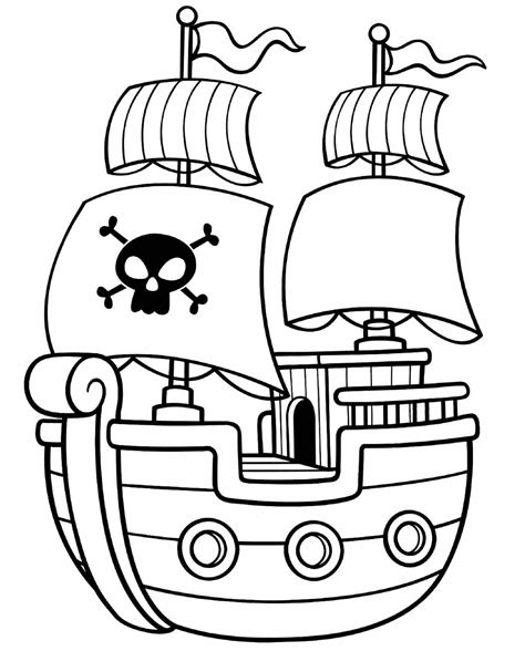 Disegno di La Nave Pirata da colorare per bambini