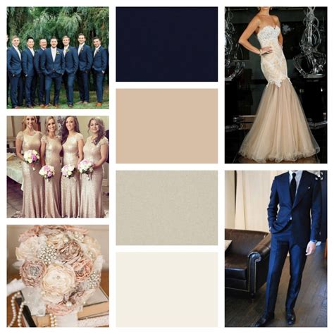 Navy Blue And Champagne Wedding