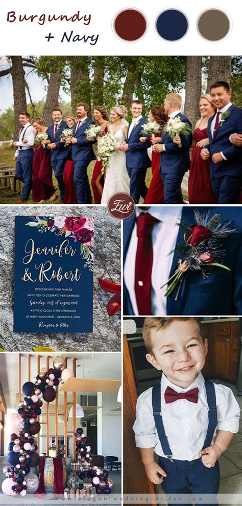 MustSee, Romantic Burgundy Red and Navy Blue Wedding Ideas