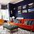 navy blue and orange living room ideas