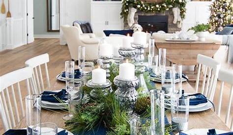 Navy Blue Christmas Table Decorations