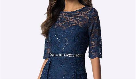 Navy Blue Mid Length Formal Dress Elegant V Neck High Low Prom