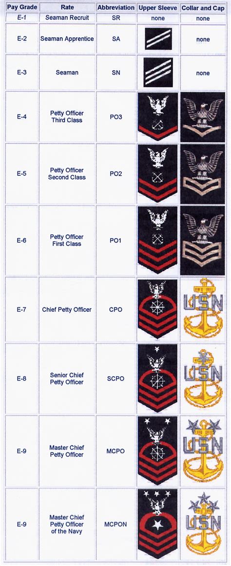 Navy Enlisted Rank Navy officer ranks, Navy ranks, Navy chain of command