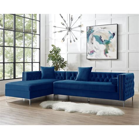 New Navy Tufted Sofa Sectional Update Now
