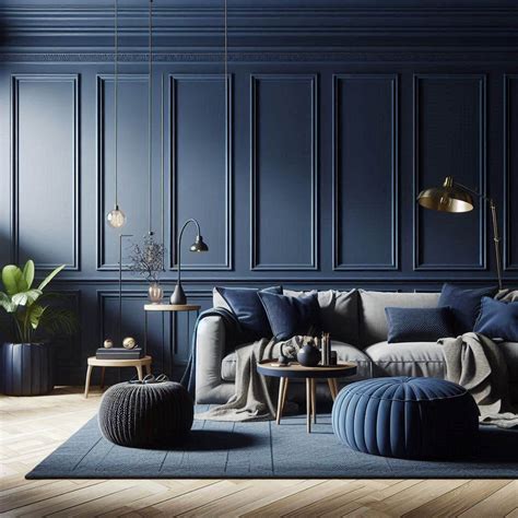 Navy Blue Accent Wall