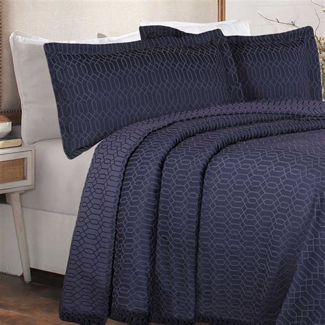 Navy Blue Bedspread Queen