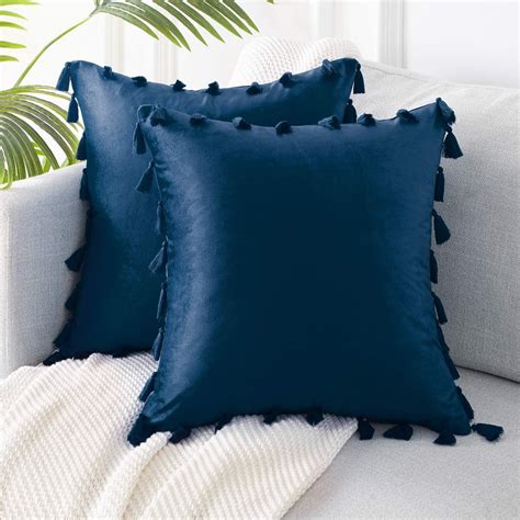 navy blue couch pillow covers