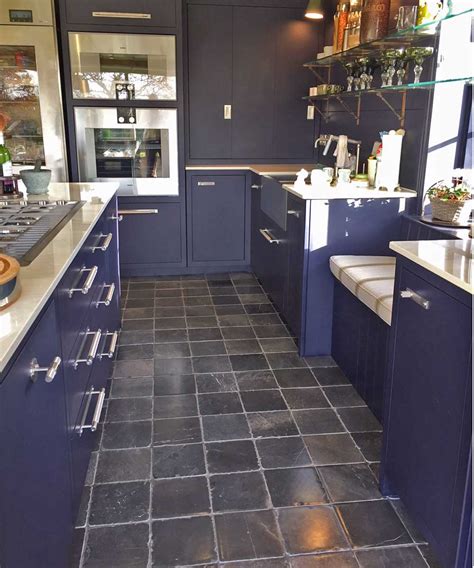 Navy Blue Kitchen Floor