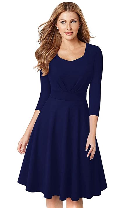 navy blue knee length dress
