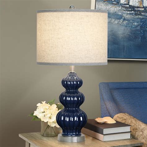 Navy Blue Table Lamp with Adjustable Arm
