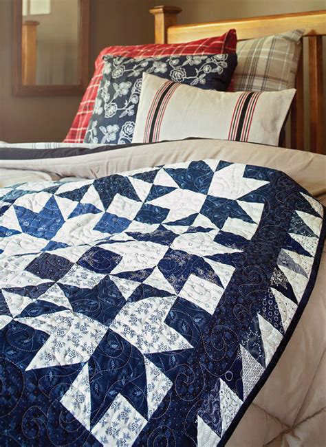 Navy Blue Throw Quilt