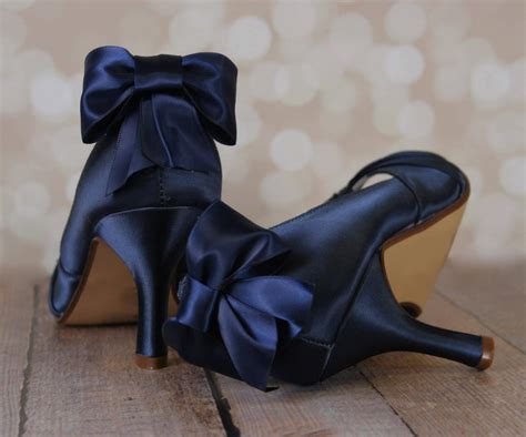 Navy blue wedding shoes low heel