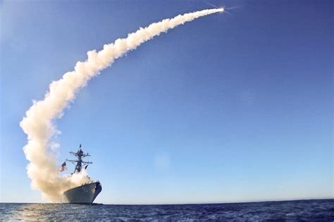 navy destroyer launching missile