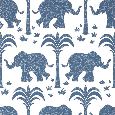 Navy Elephant Wallpaper