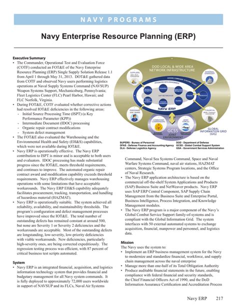 Navy Enterprise Resource Planning