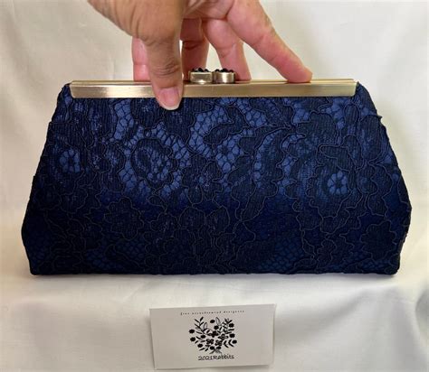 Navy Evening Bag With Strap