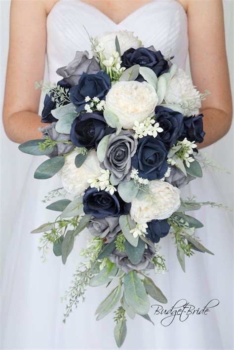 Navy Flowers Wedding