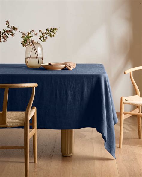 Navy Linen Tablecloth