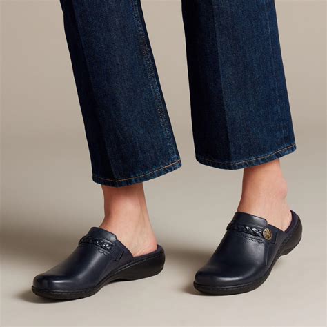 Navy Mule Clogs Womens