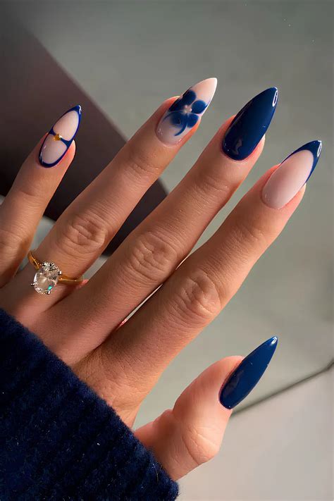 Navy Nails For Prom