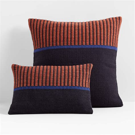 Navy Orange Throw Pillows