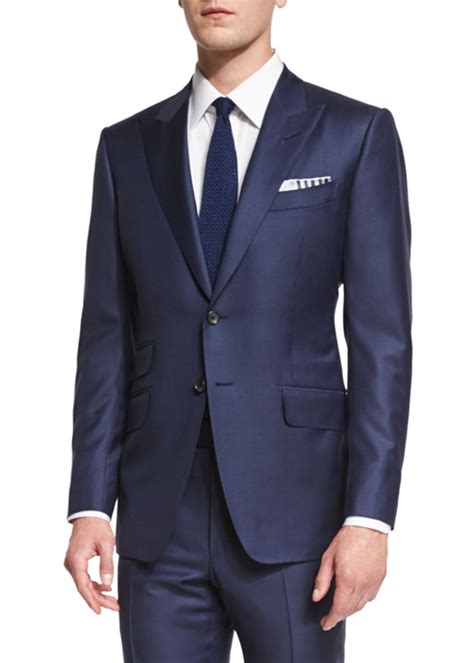 navy sharkskin suit