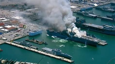 navy ship burned down