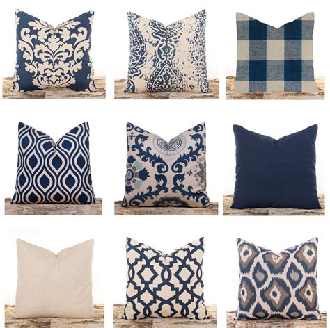 Navy Tan Pillows