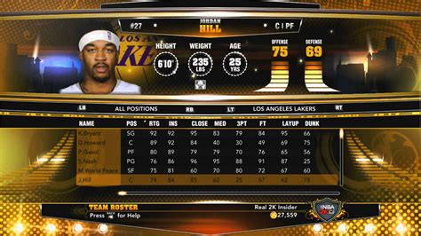 nba 2k13 lakers roster