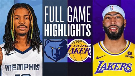 nba lakers vs grizzlies full game highlights