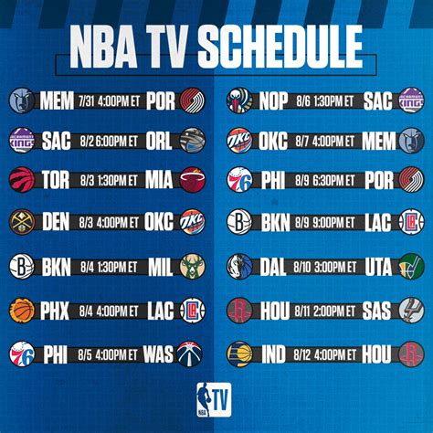 nba television schedule tonight