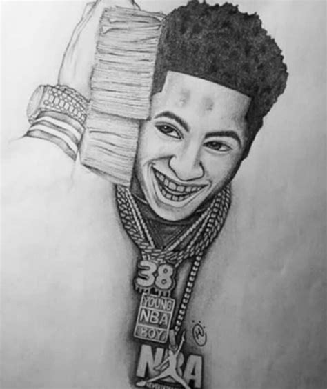 nba youngboy drawing black and white