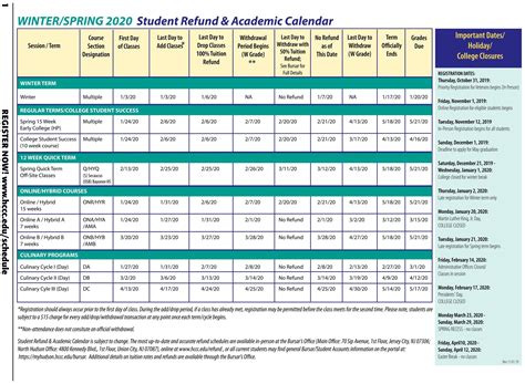 ncc academic calendar 2023