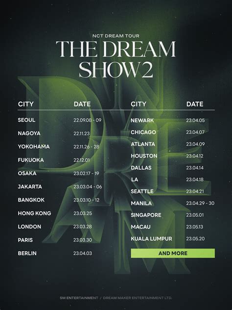 nct dream show 2 tour dates