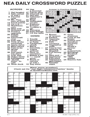 very easy printable crossword puzzles printable free printable large