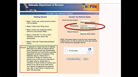 nebraska state tax return status