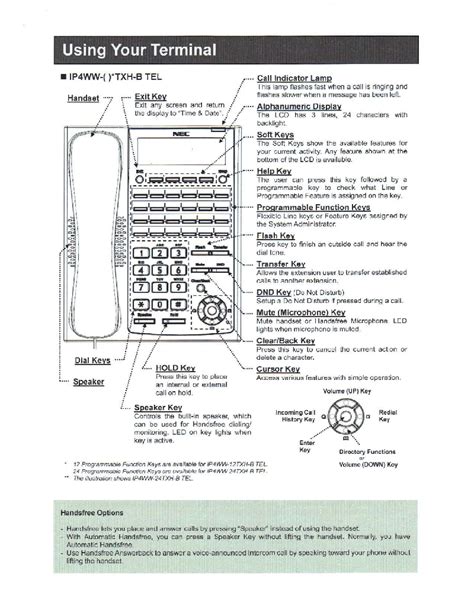 nec office phone user guide