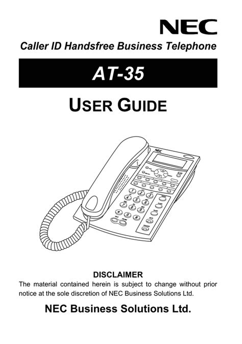 nec phone manual