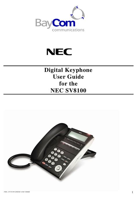 nec phone manual pdf
