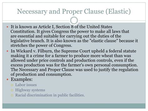 necessary and proper clause definition ap gov