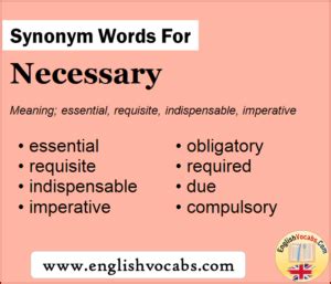 necessary synonym wordbook