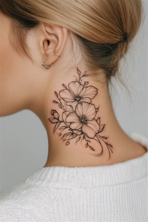 Neck Flower Tattoos